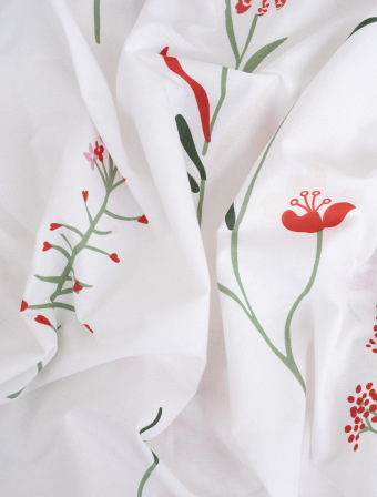 Bavlnené obliečky Renforcé – Vlčie maky biele