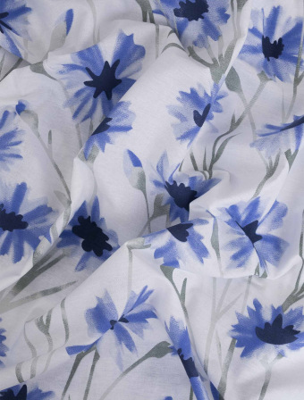 Bavlnená obliečka na vankúšik Renforcé 40 × 40 cm – Nevädza modrá