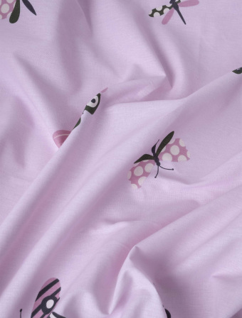 Bavlnené obliečky Renforcé do postieľky – Motýlikovia ružové