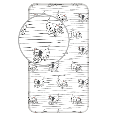 Jerry Fabrics Jersey plachta s dětským motivem 90 × 200 cm – 101 Dalmatians Lucky Stripe